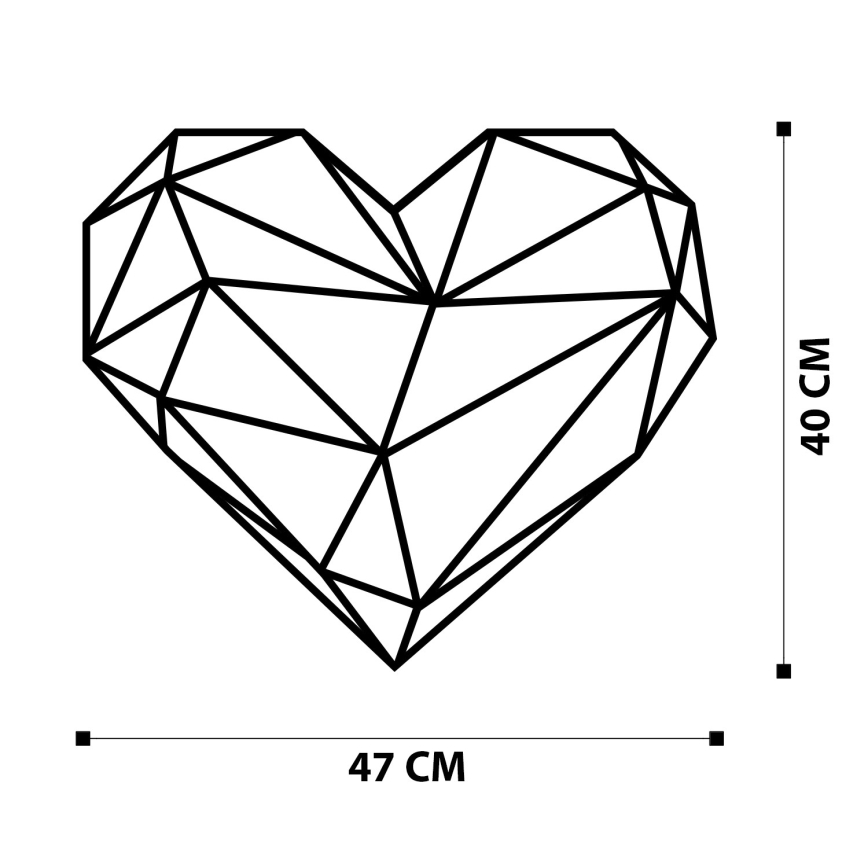 Decorazione da muro 47x40 cm cuore metallo