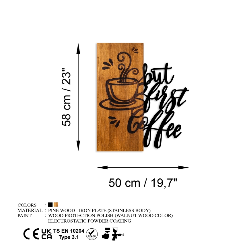 Decorazione da muro 50x58 cm caffè