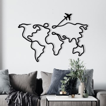 Decorazione da muro 60x42 cm mappa metallo