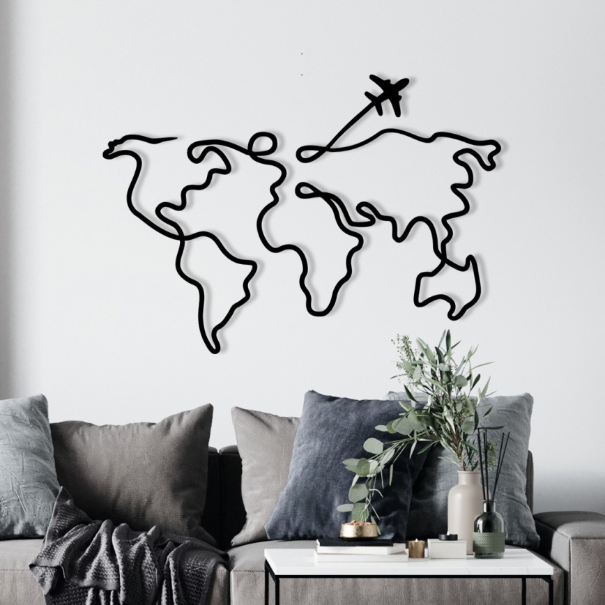 Decorazione da muro 60x42 cm mappa metallo
