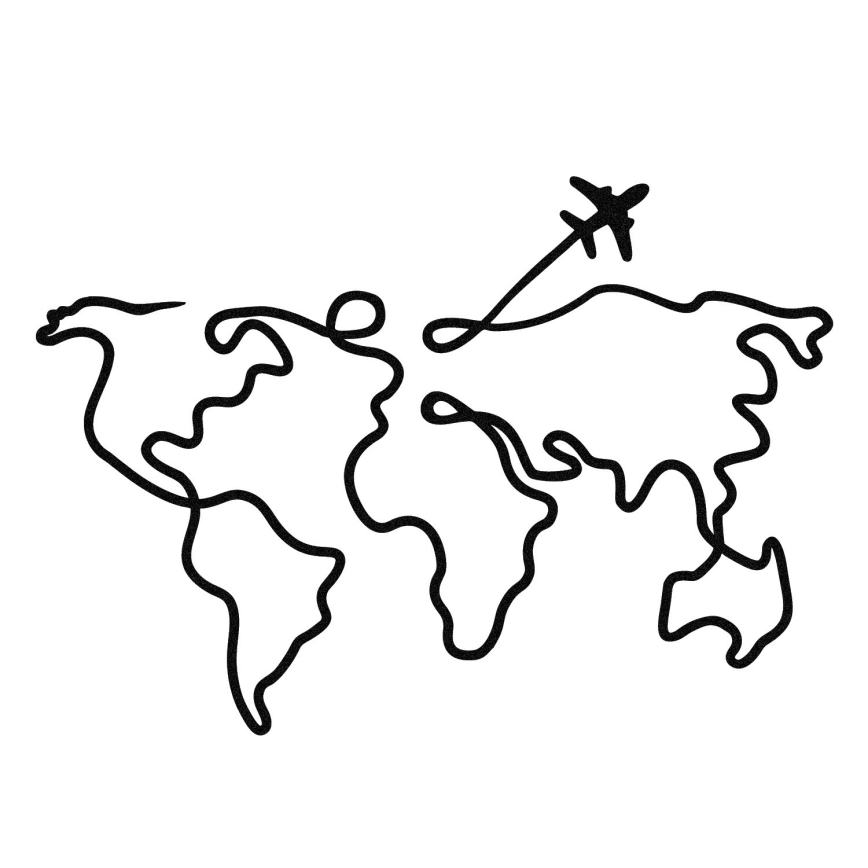 Decorazione da muro 60x42 cm mappa metallo