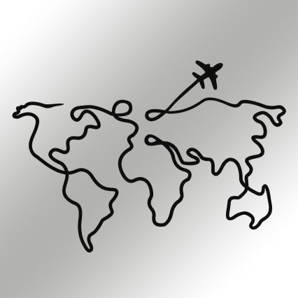 Decorazione da muro 60x42 cm mappa metallo