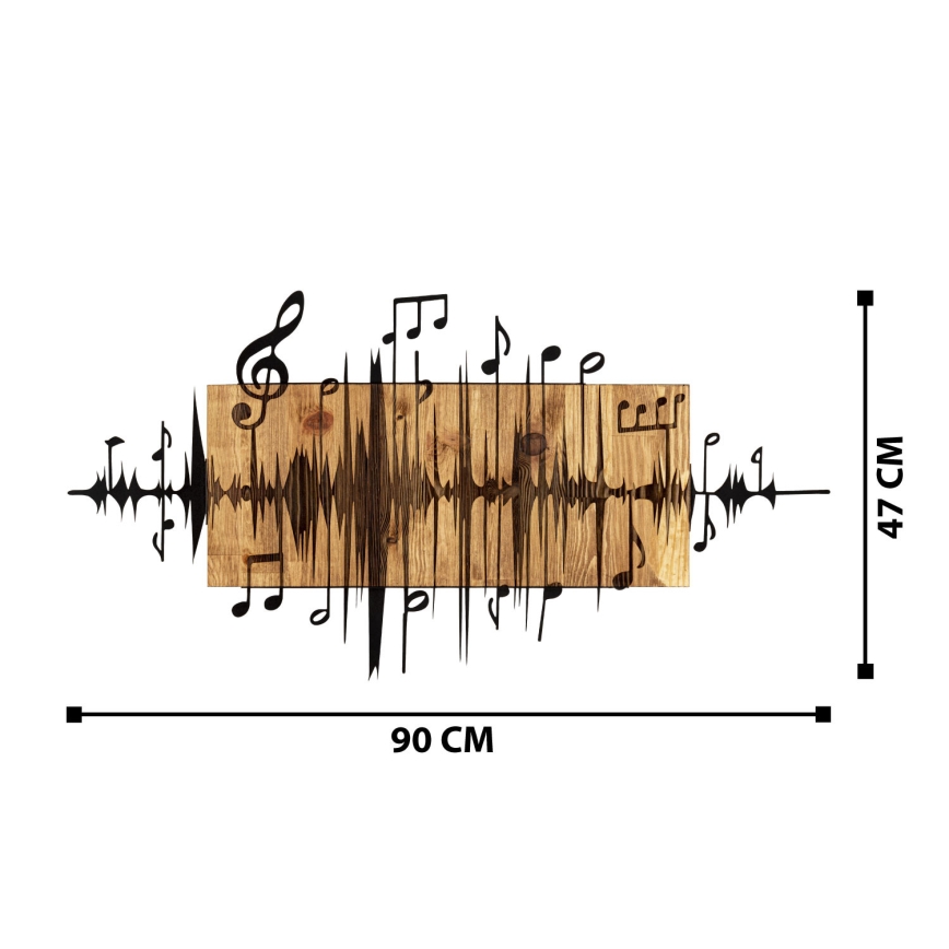 Decorazione da muro 90x47 cm appunti legno/metallo