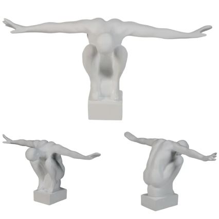 Decorazione da tavolo 19,5 x 16 x 38,5 cm resina/bianca