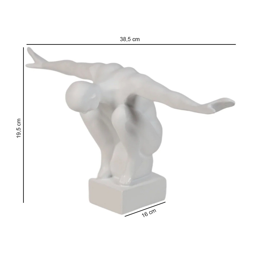 Decorazione da tavolo 19,5 x 16 x 38,5 cm resina/bianca