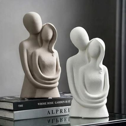 Decorazione da tavolo in ceramica 20x9,5x7,5 cm, grigia