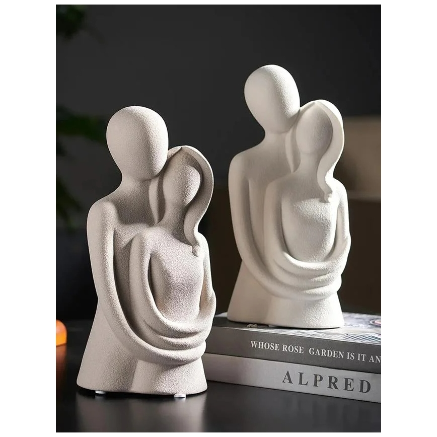 Decorazione da tavolo in ceramica 21x8,5x10 cm bianca