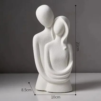 Decorazione da tavolo in ceramica 21x8,5x10 cm bianca