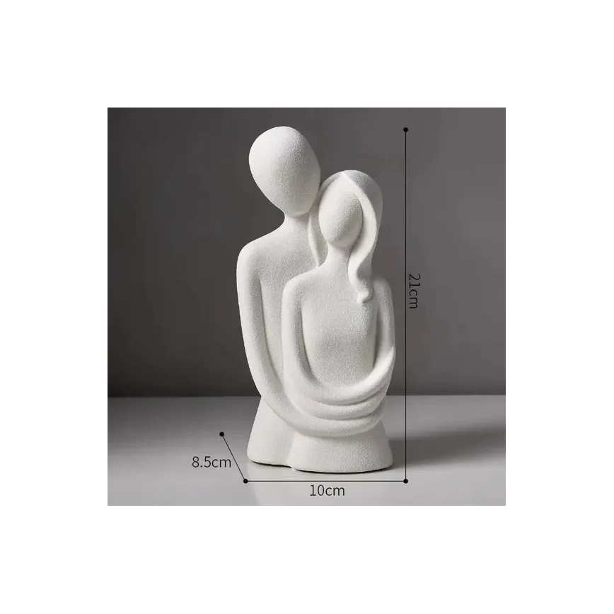 Decorazione da tavolo in ceramica 21x8,5x10 cm bianca