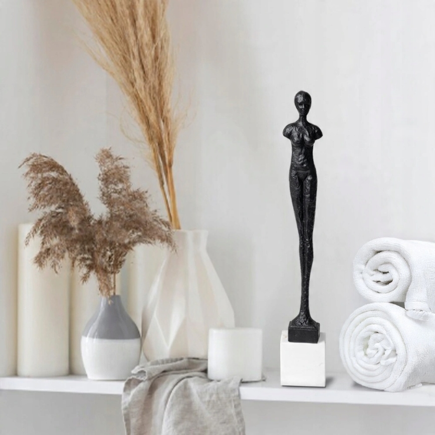 Decorazione da tavolo in metallo nero, 43 cm