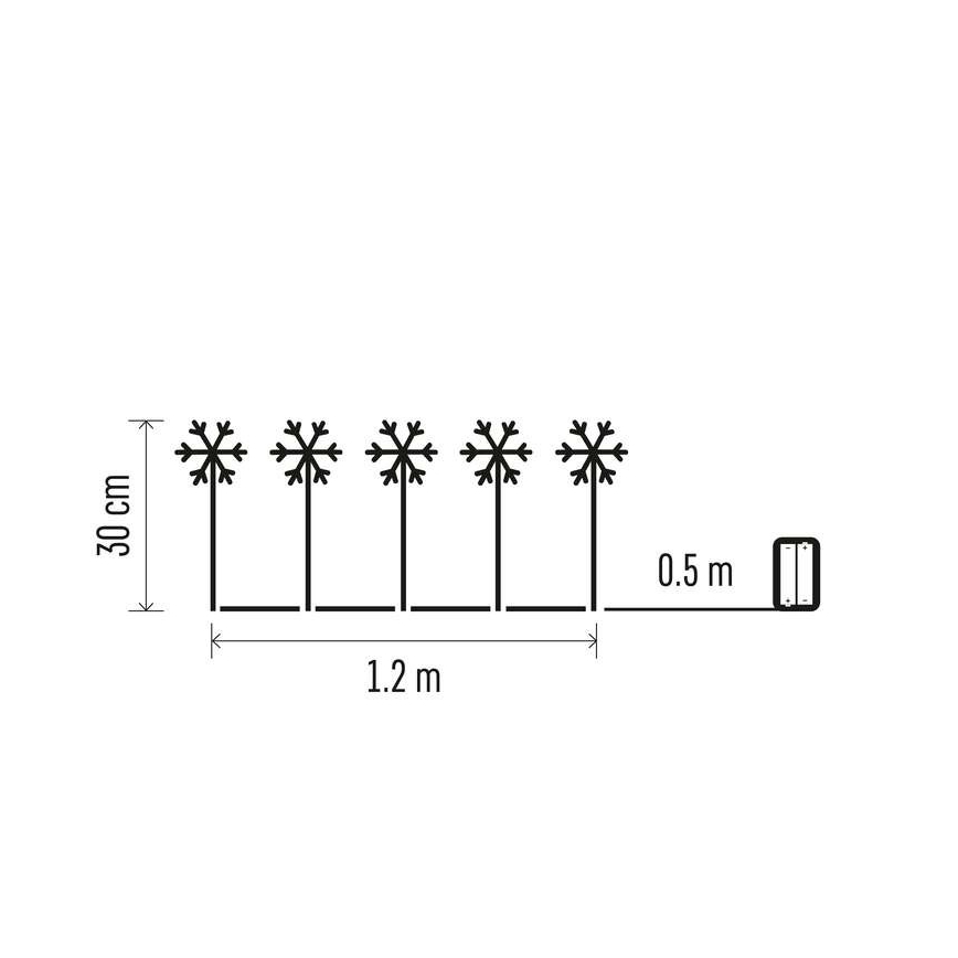 Decorazione esterna natalizia LED 5xLED/3xAA fiocchi di neve IP44