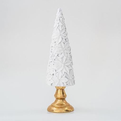 Decorazione natalizia 40 cm albero bianco