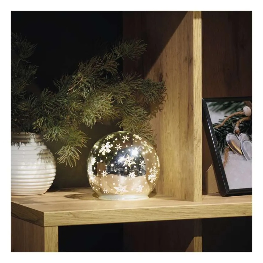 Decorazione natalizia a LED 0,3 W, alimentazione 3xAA — sfera Ø 12 cm
