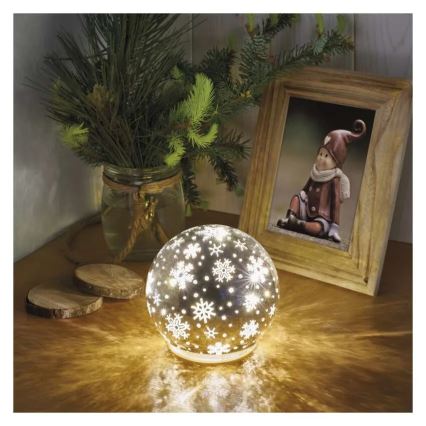 Decorazione natalizia a LED 0,3 W, alimentazione 3xAA — sfera Ø 12 cm