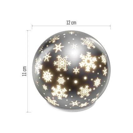 Decorazione natalizia a LED 0,3 W, alimentazione 3xAA — sfera Ø 12 cm