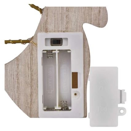 Decorazione natalizia a LED, 8 LED, alimentata da 2 batterie AAA — Angelo