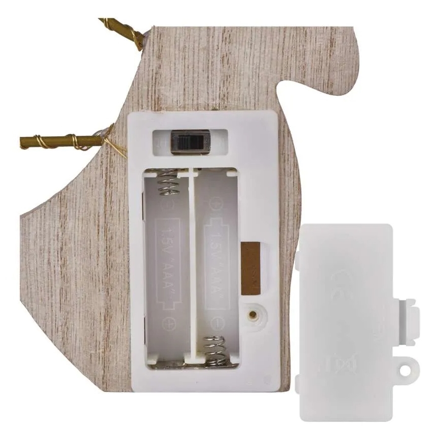 Decorazione natalizia a LED, 8 LED, alimentata da 2 batterie AAA — Angelo