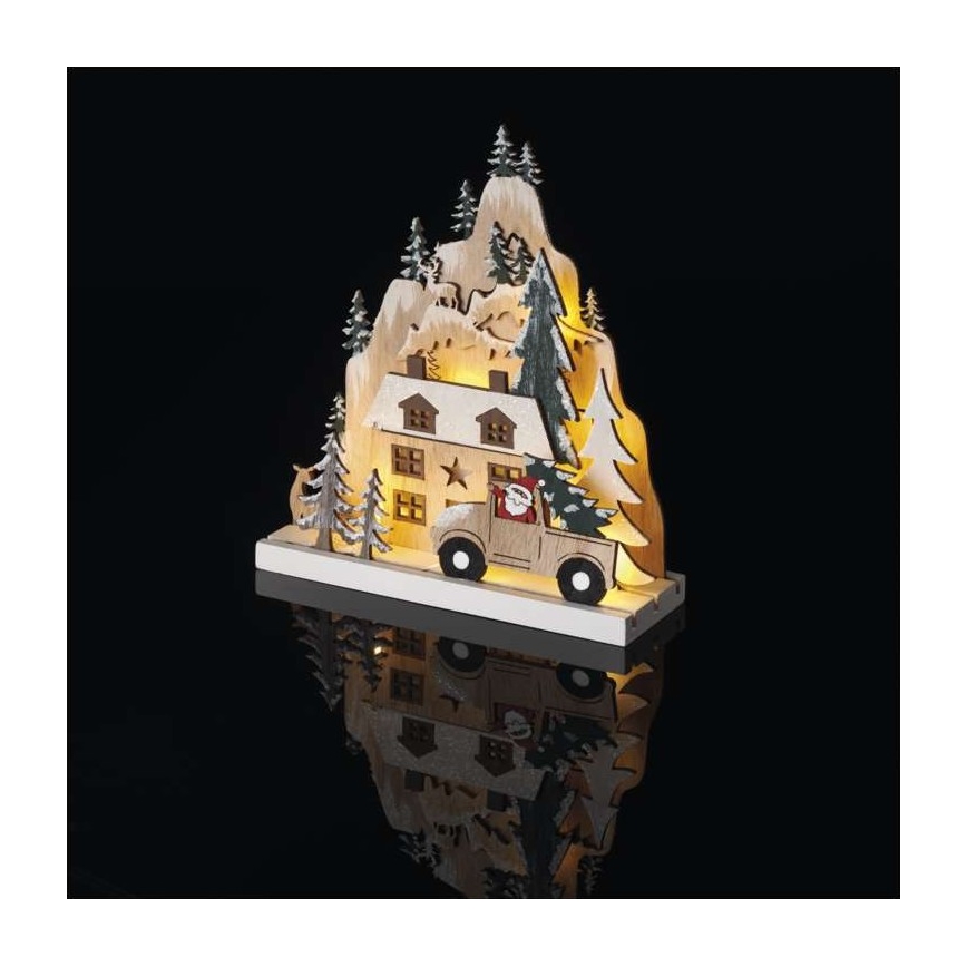 Decorazione natalizia LED 10xLED/2xAA beige