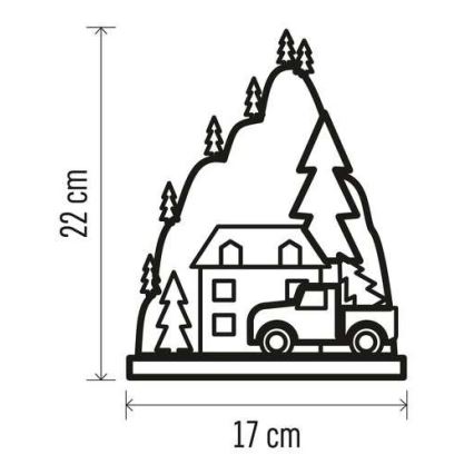 Decorazione natalizia LED 10xLED/2xAA beige