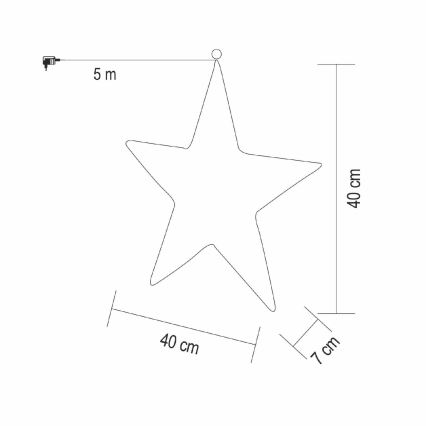 Decorazione natalizia LED 320xLED/230V, stella 45 cm, bianco caldo