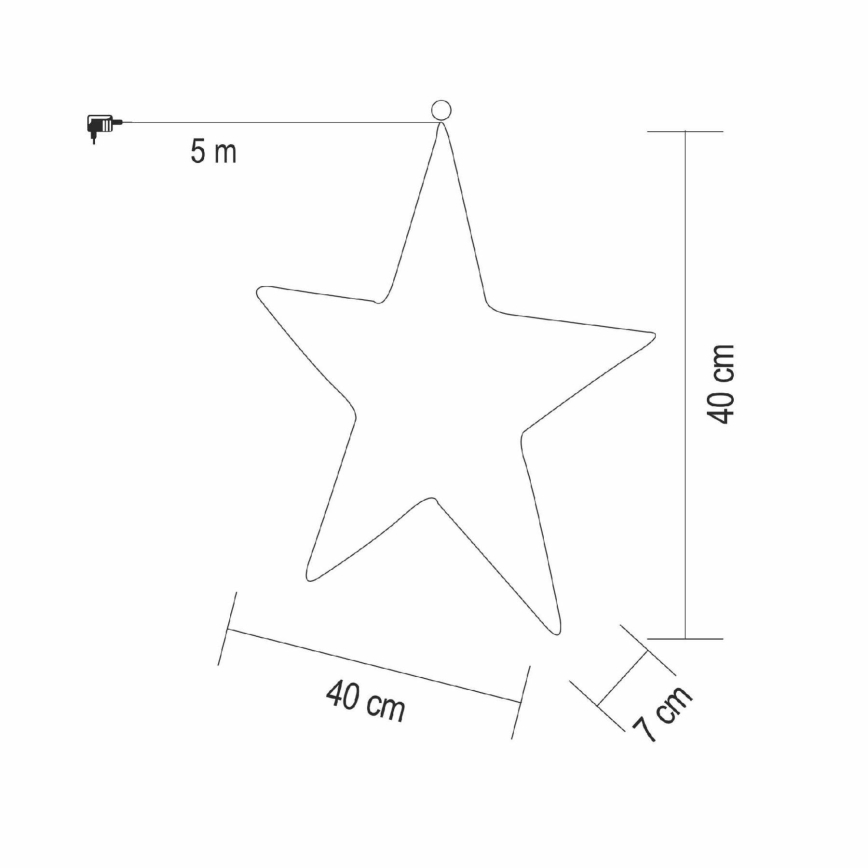 Decorazione natalizia LED 320xLED/230V, stella 45 cm, bianco caldo