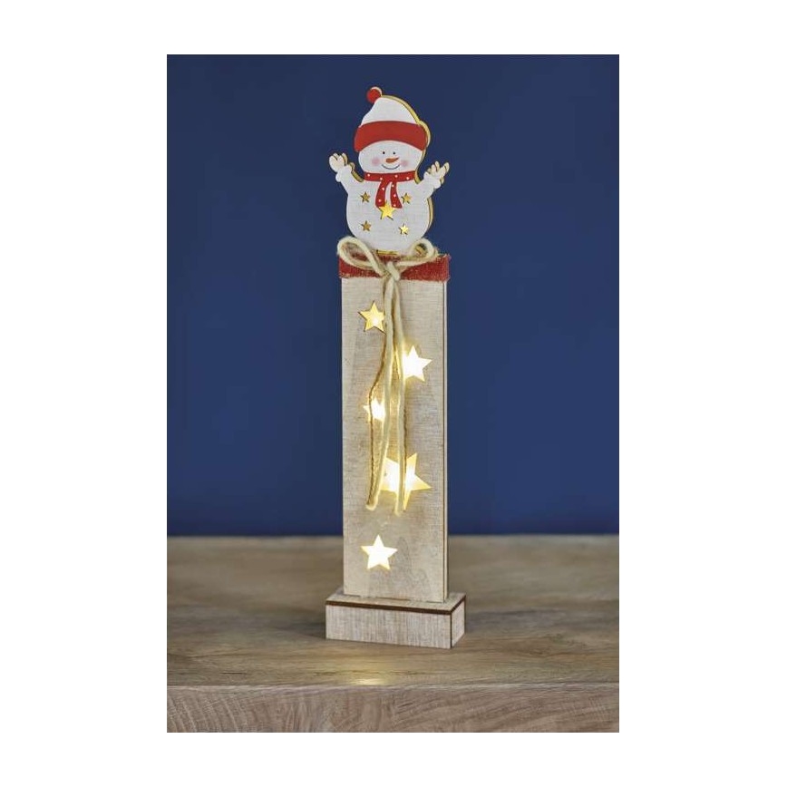 Decorazione natalizia LED 7xLED/2xAA pupazzo di neve