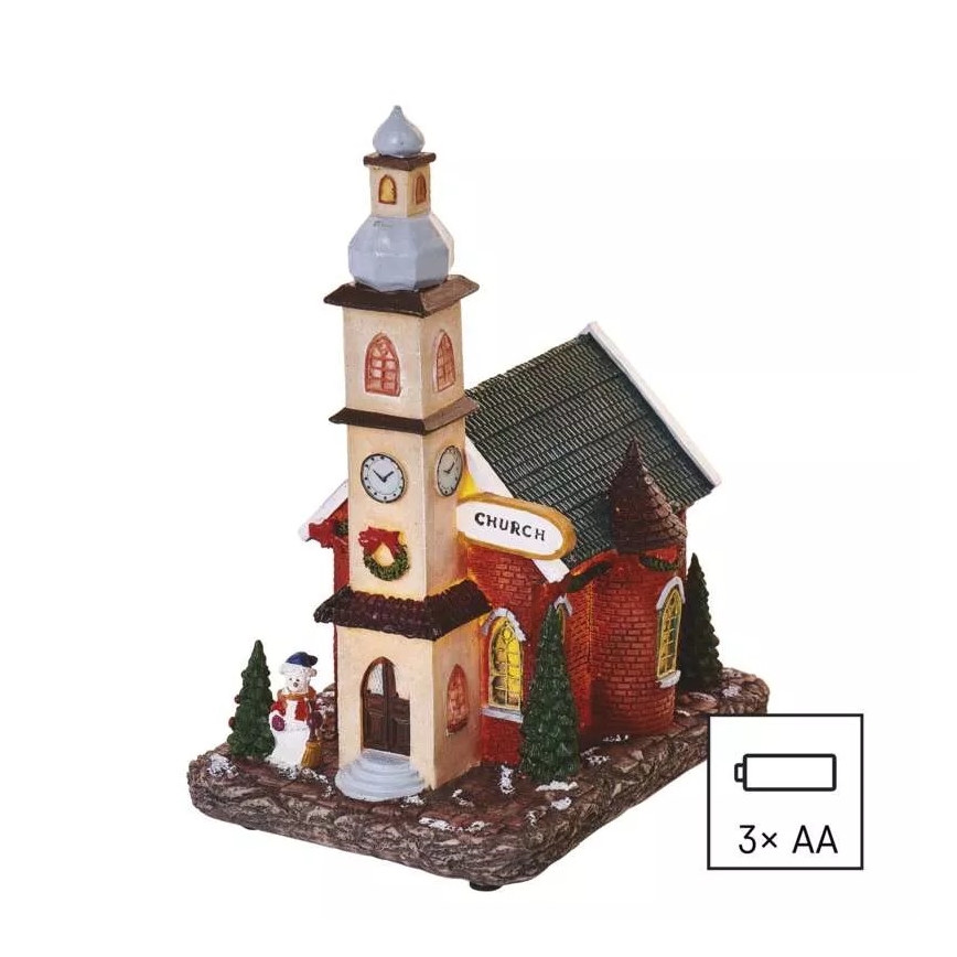 Decorazione natalizia LED LED/3xAA chiesa