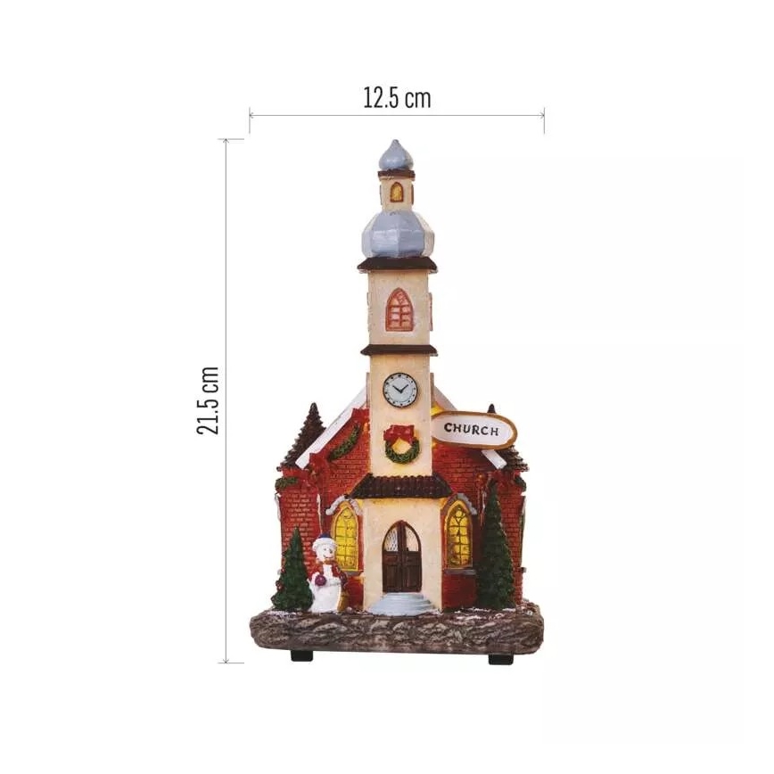 Decorazione natalizia LED LED/3xAA chiesa