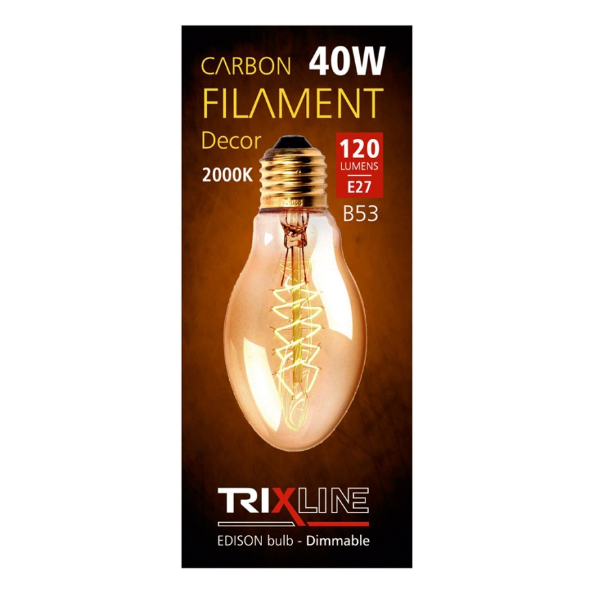 Dekorative, dimmbare Hochleistungsglühlampe VINTAGE B53 E27/40W/230V 2000K