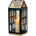 Dekorative Laterne HOME 34,5 cm schwarz/beige