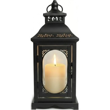 Dekorative Laterne ROSEHILL 27,5 cm schwarz