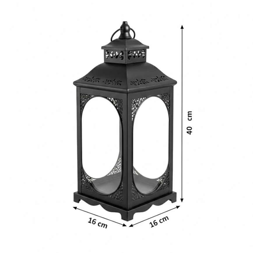 Dekorative Laterne ROSEHILL, 40 cm, schwarz