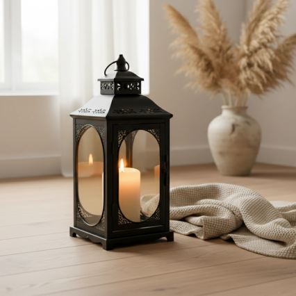 Dekorative Laterne ROSEHILL 54,5 cm schwarz