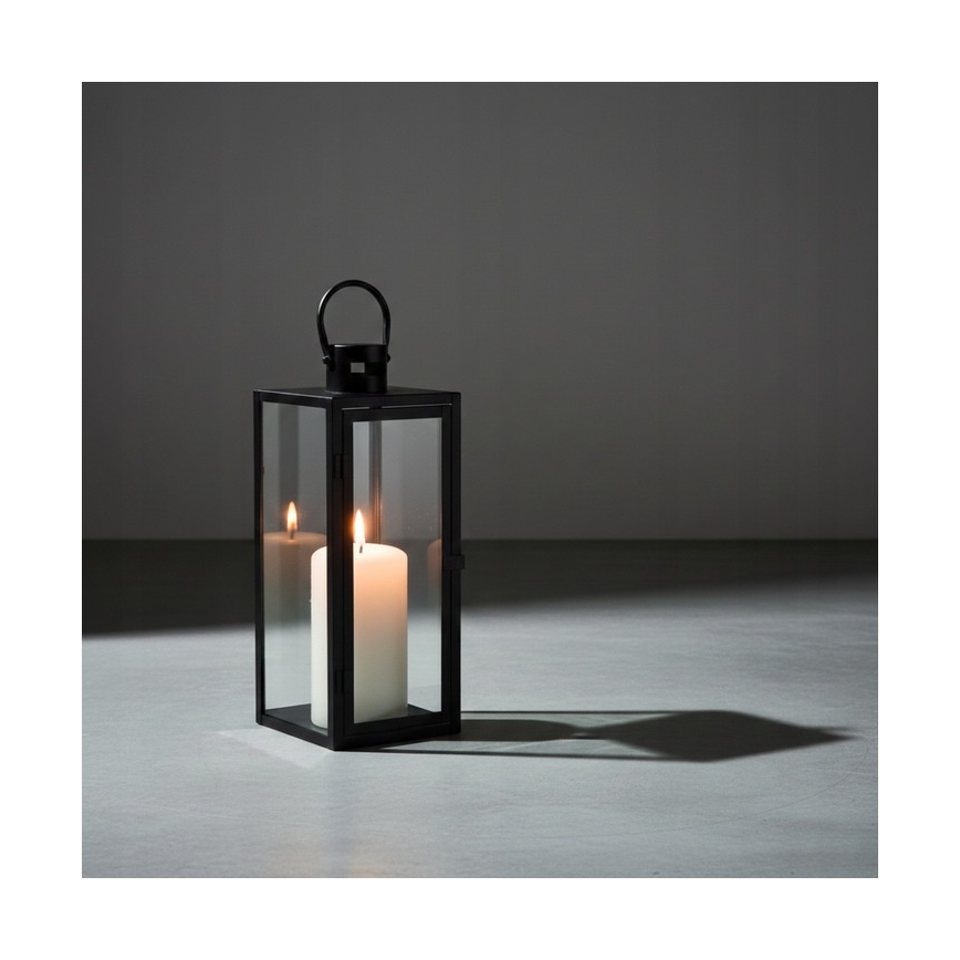 Dekorative Laterne TOWER, 29 cm, schwarz