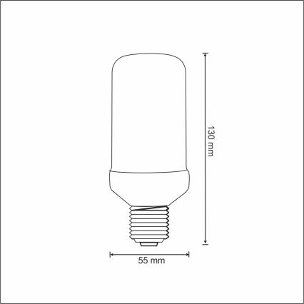 Dekorative LED-Glühlampe FLAME T60 E27/3W/230V 1400K