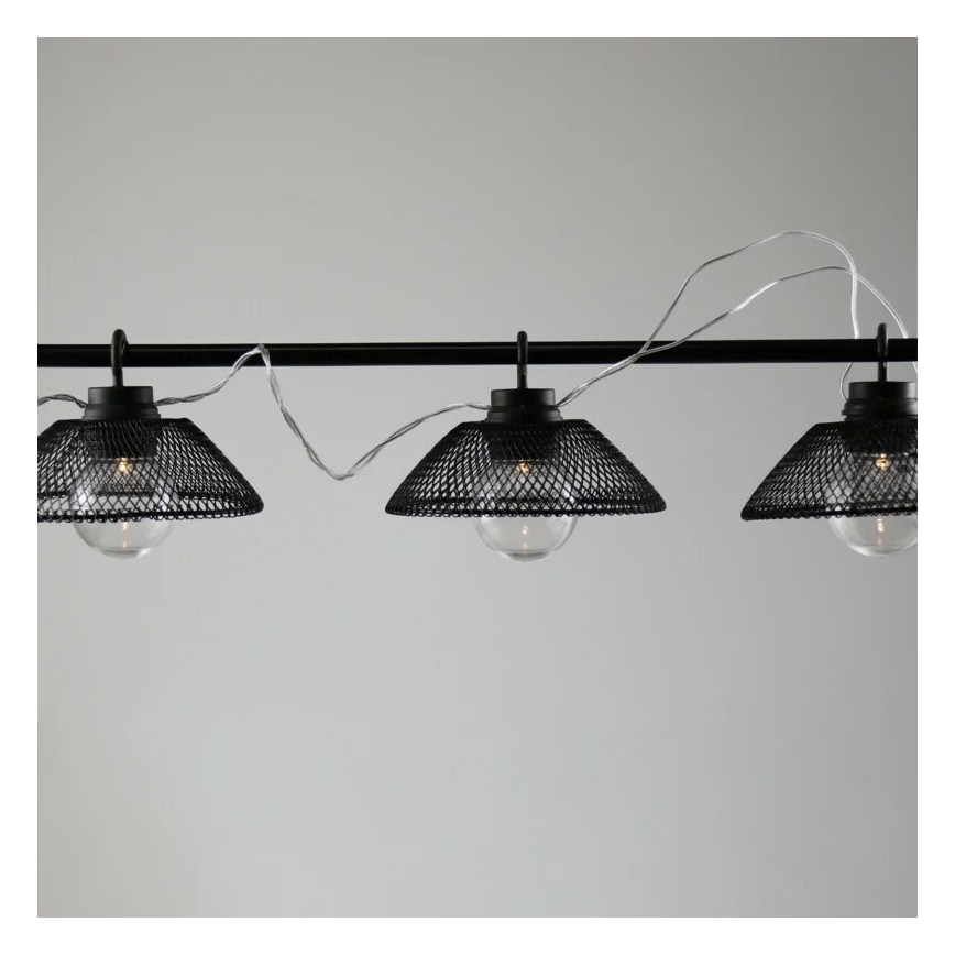 Dekorative LED-Lichterkette ASTRA 10xLED/2xAA 2,1 m schwarz