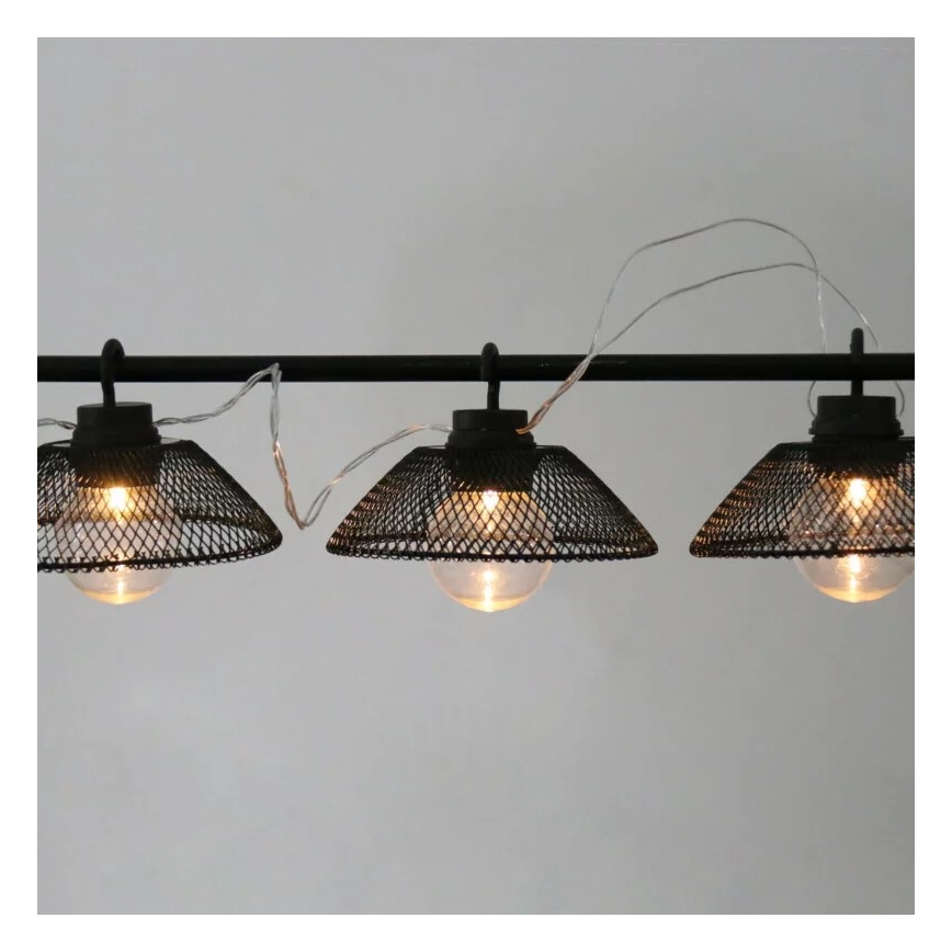 Dekorative LED-Lichterkette ASTRA 10xLED/2xAA 2,1 m schwarz