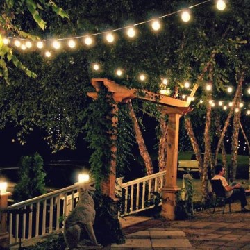 Dekorative LED-Outdoor-Lichterkette GARLAND G45 10xE27/230V 8m IP44 warmweiβ