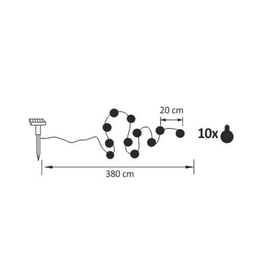 Dekorative LED-Solarlichterkette LED/1,2V 3,8 m IP44