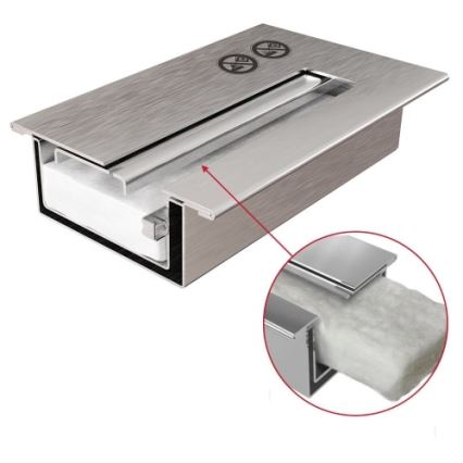 Kratki - Eingebauter BIO-Kamin 40x120 cm 3x1,1 kW schwarz