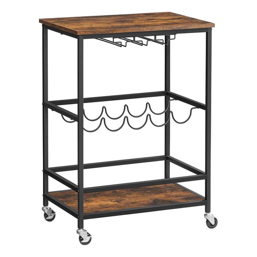 Desserte pour bouteilles et verres MARGE marron/noir