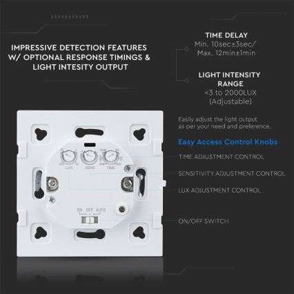 Détecteur de mouvement à micro-ondes 180° 300W/230V blanc