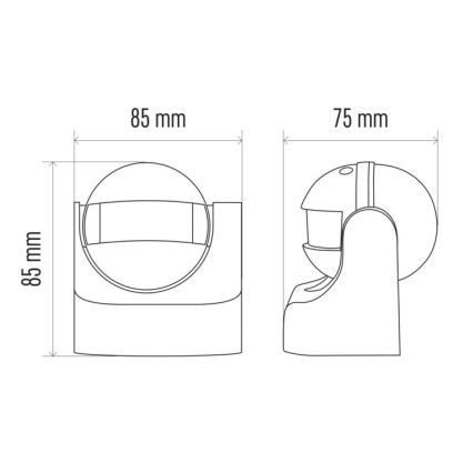 Détecteur de mouvement d'extérieur PIR B 180° 1200W/230V IP44 noir