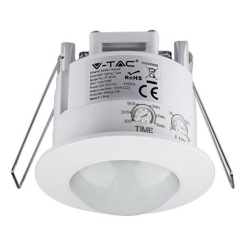 Détecteur de mouvement encastré au plafond PIR 360° 300W/230V blanc