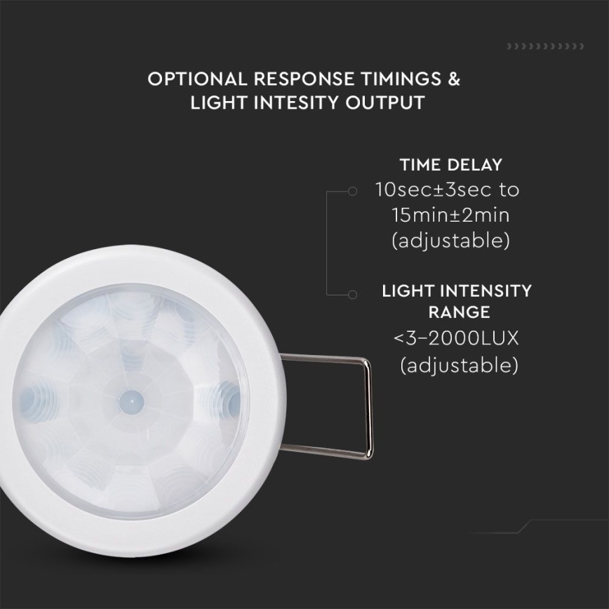 Détecteur de mouvement encastré PIR 360° 400W/230V blanc