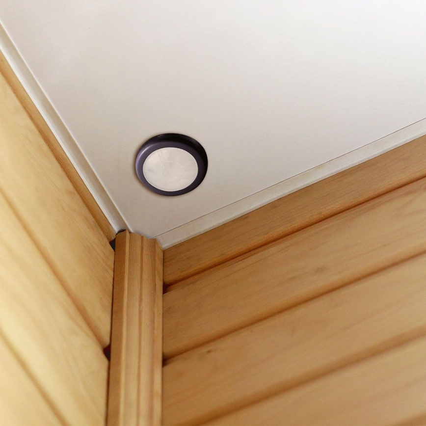 Détecteur de mouvement encastré PIR 360° 400W/230V noir