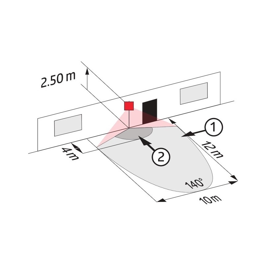 Détecteur de mouvement extérieur LC-CLICK 140° IP44 noir