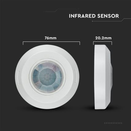 Détecteur de mouvement infrarouge 360° 200W/230V blanc