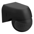 Détecteur de mouvement PIR 180° avec capteur crépusculaire IP44, noir