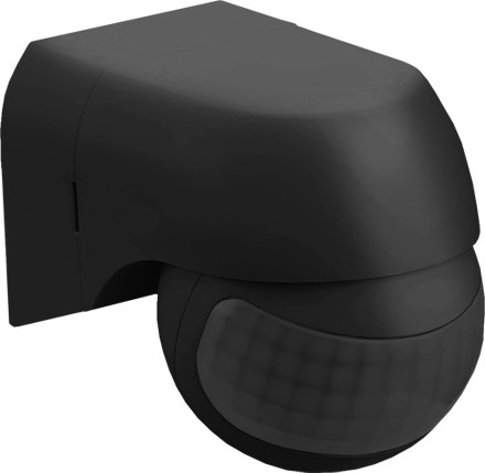 Détecteur de mouvement PIR 180° IP44 noir